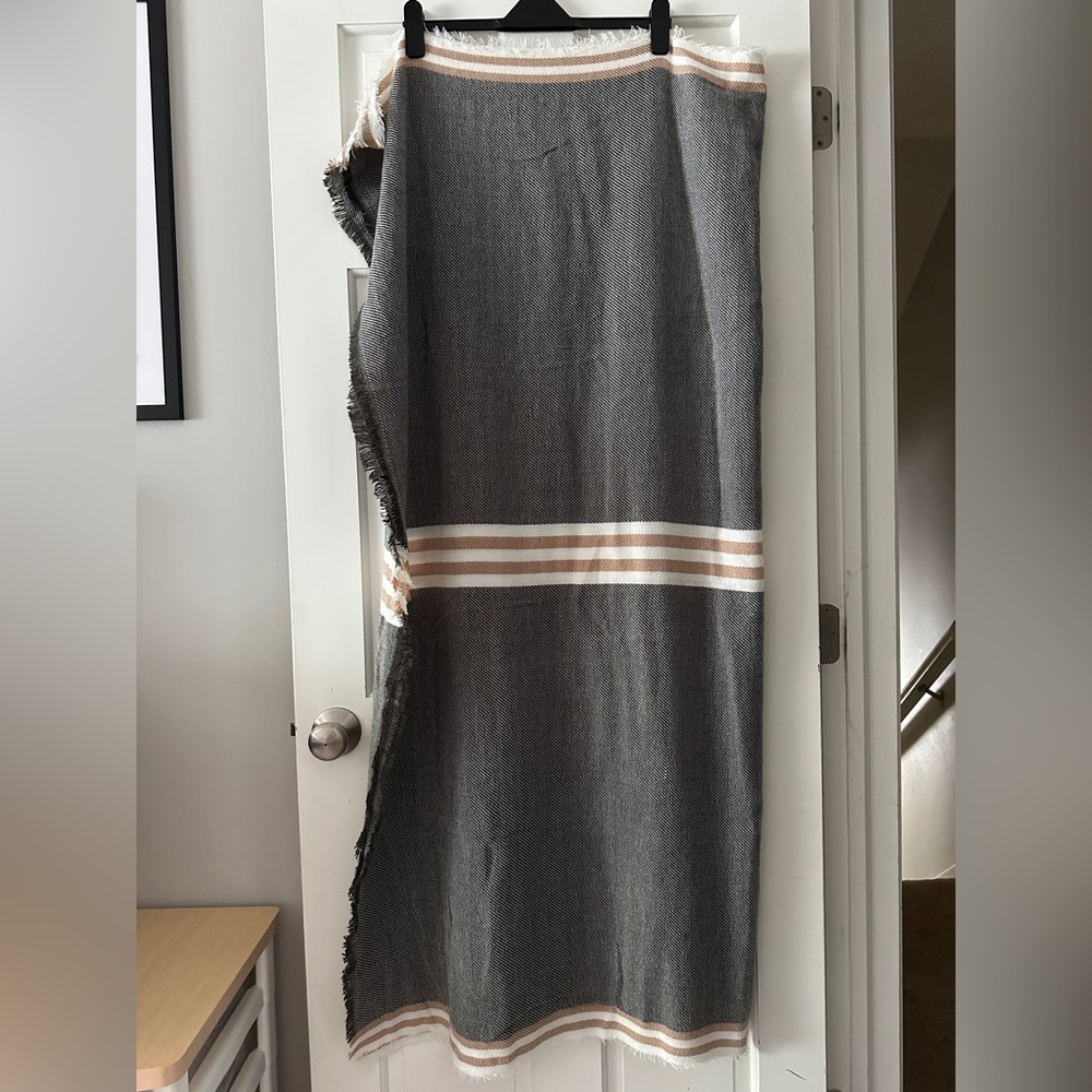 NWT Neiman Marcus Lightweight Striped Large Square Scarf
